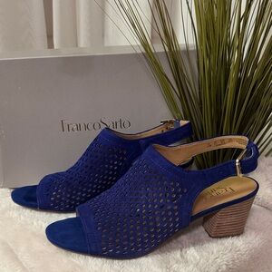 Franco Sarto Peacoat Cobalt Blue Cutout Slingback Heels